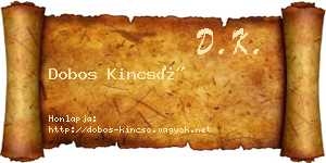 Dobos Kincső névjegykártya
